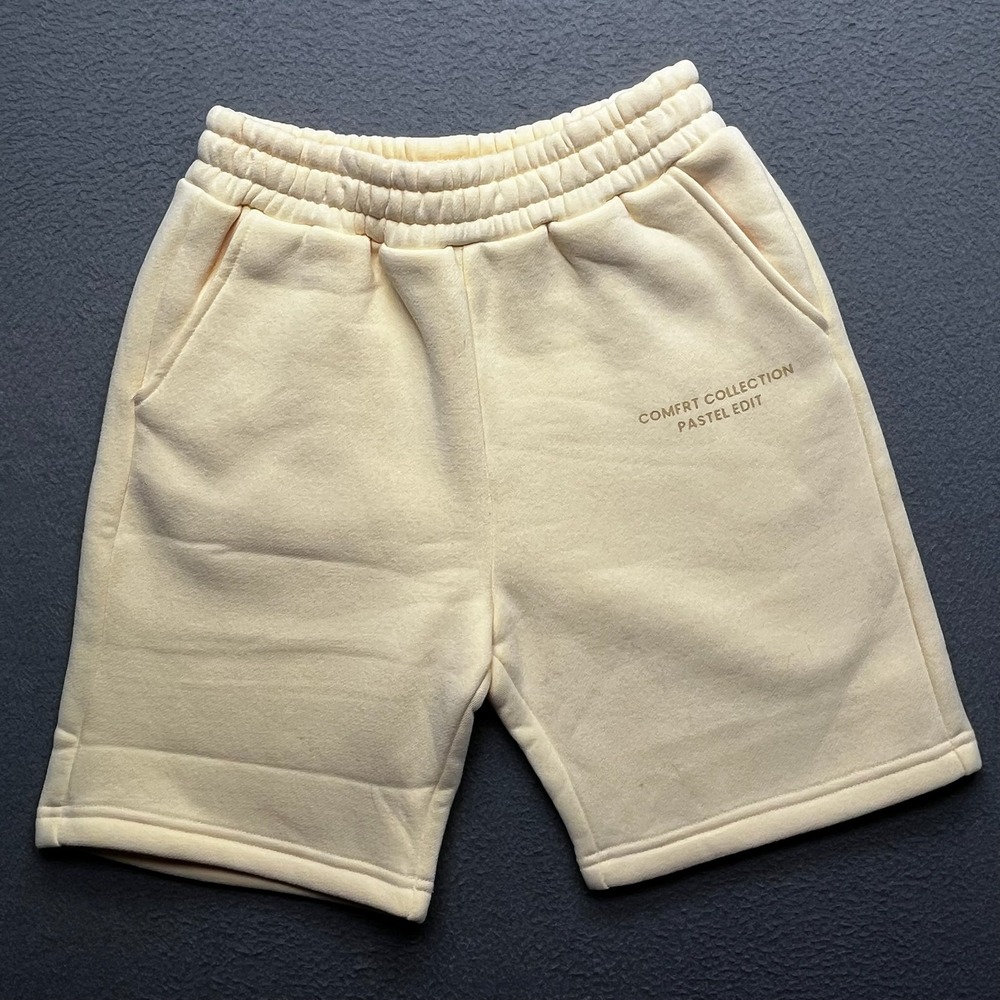 Comfrt Youth Shorts Pastel Collection Fleece Cream Kids Large Lounge Cozy Fit